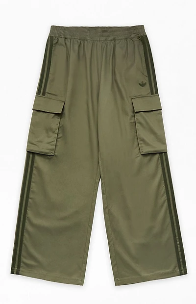 adidas Kids Olive 3-Strips Cargo Pants