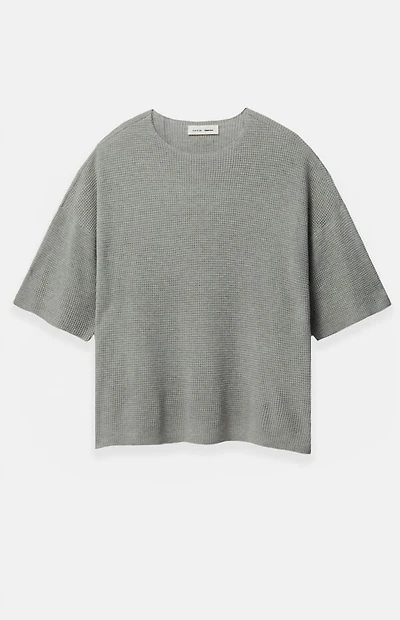 Fear of God ESSENTIALS Concrete Heather Waffle Knit Short Sleeve T-Shirt