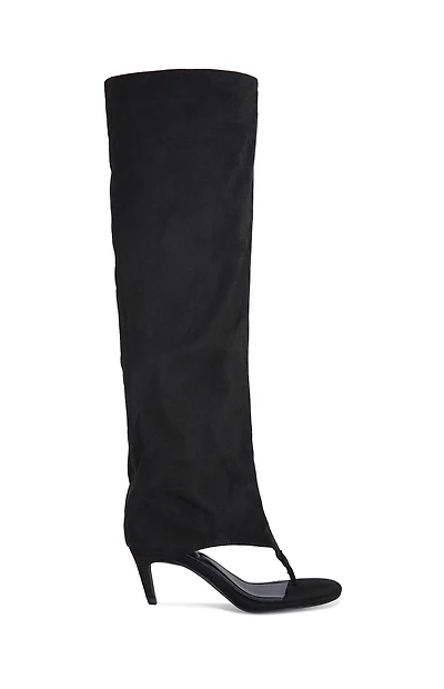 AZALEA WANG Women's Chandi Black Stiletto Sandal Boots