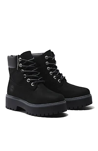 Timberland Women's Black Stone Street 6inch Lace-Up Waterproof Boots