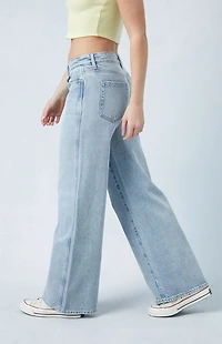 Pacsun Eco Light Indigo Ripped Low Rise Baggy Jeans
