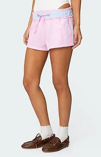 Edikted Baylee Contrast Striped Shorts