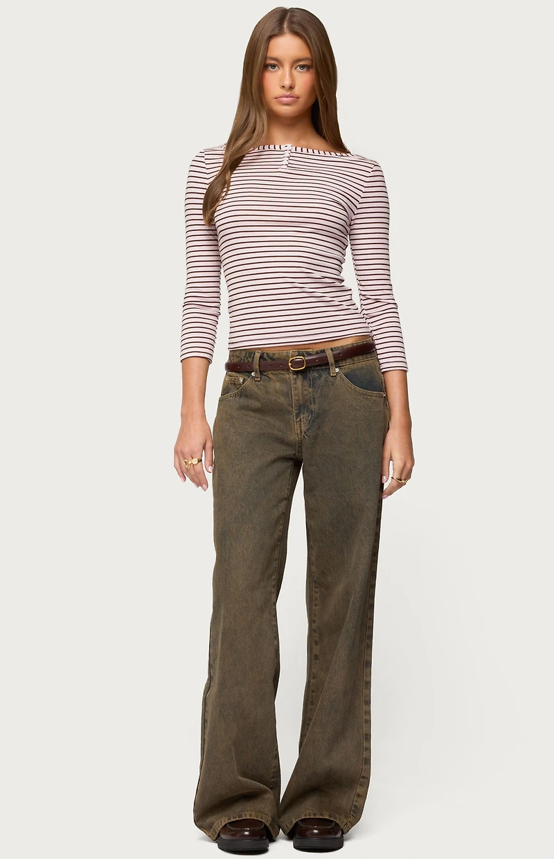 Edikted Avigyle Striped Boat Neck Top