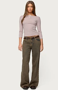 Edikted Avigyle Striped Boat Neck Top