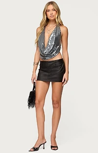 Edikted Danielle Faux Leather Mini Skort
