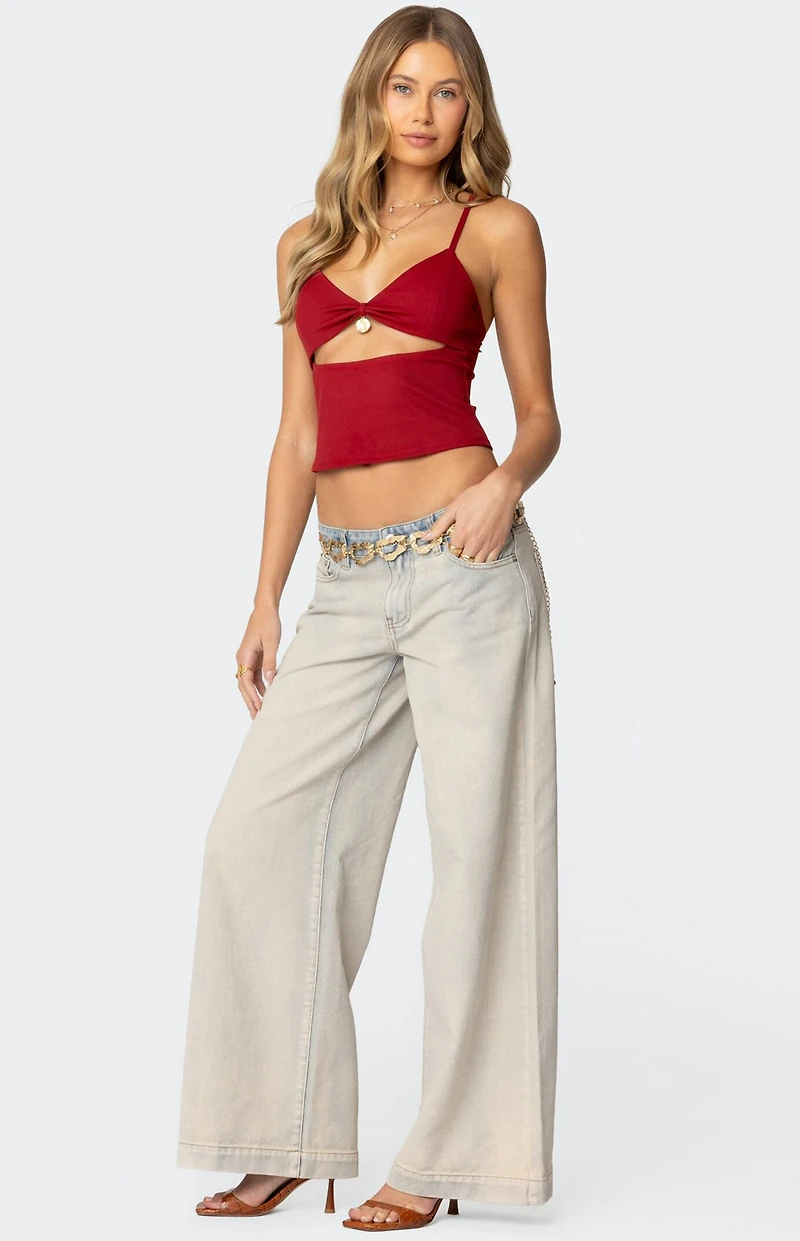 Edikted Rhiannon Washed Wide Leg Jeans