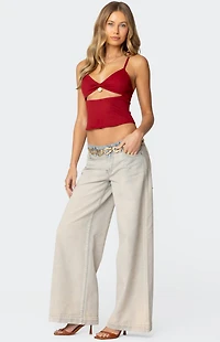 Edikted Rhiannon Washed Wide Leg Jeans