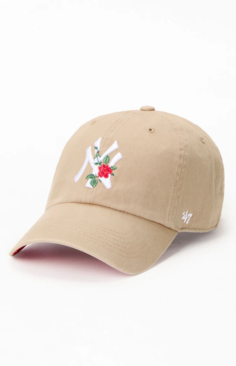 47 Brand Khaki NY Yankees Rose Thorn Dad Hat