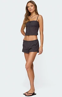 Edikted Shaya Eyelet Shorts