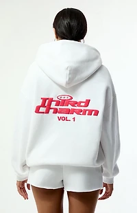 Third Charm White & Pink Puff Graphic Vol. 1 Hoodie