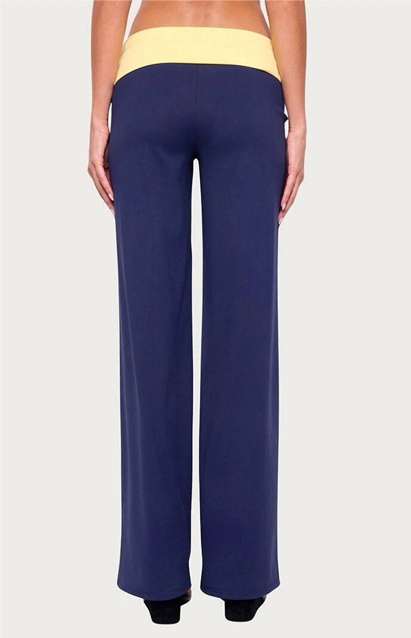 Edikted Dayna Contrast Foldover Straight Leg Pants