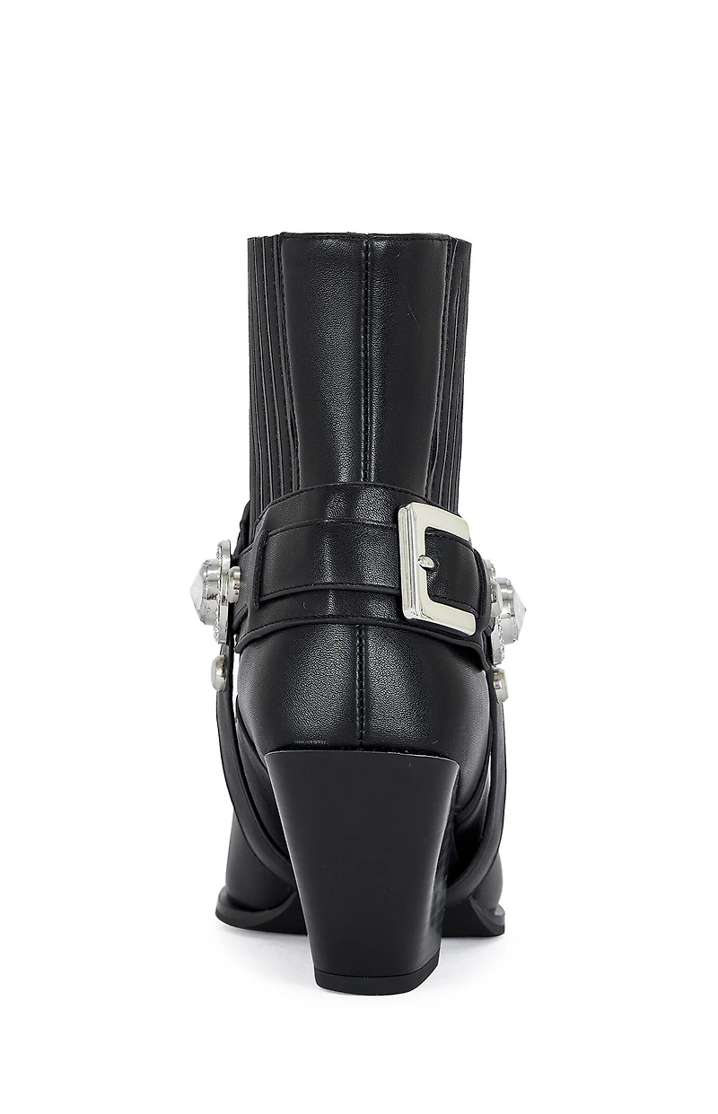 AZALEA WANG Women's Lenkov Faux Leather Western Booties