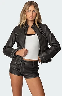 Edikted Roxie Faux Leather Jacket
