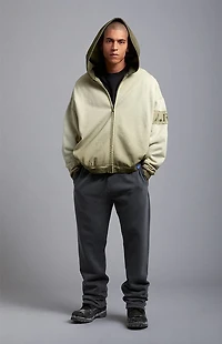 A.R.C. Washed Black Heavyweight Fleece Baggy Sweatpants