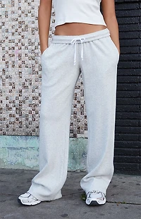 John Galt Silver Waffle Knit Anastasia Baggy Sweatpants