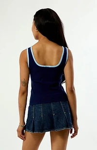 adidas Navy 1972 Originals Athletics Ribbed Tank Top