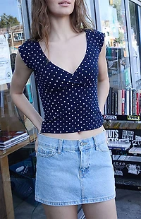 John Galt Black Polka Dot Amara Tank Top