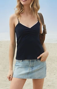 John Galt Navy Archie Lace Tank Top