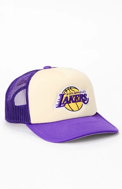 Mitchell & Ness LA Lakers Vintage Block Trucker Hat