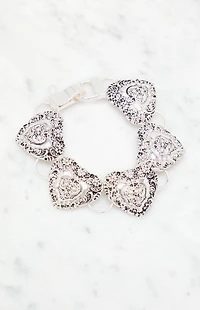 LA Hearts Etched Heart Bracelet