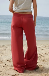 John Galt Red Hilary Soft Baggy Sweatpants