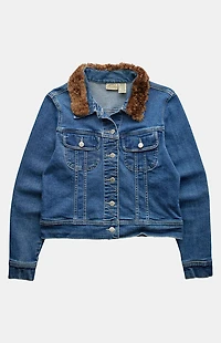PS VINTAGE 2000s Fur Denim Jacket