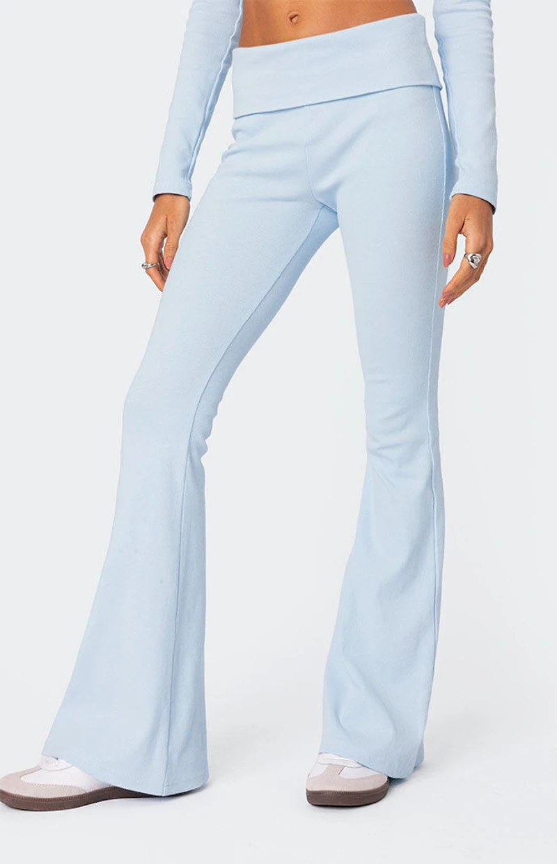 Edikted Coffee Break Ribbed Flare Leggings