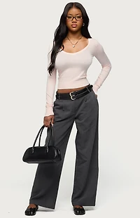 Edikted Mercedes Knitted V Neck Top