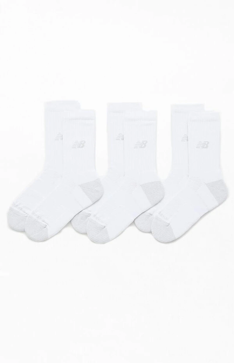 New Balance 3 Pack White Active Crew Socks