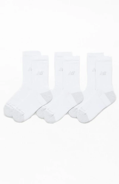 New Balance 3 Pack White Active Crew Socks
