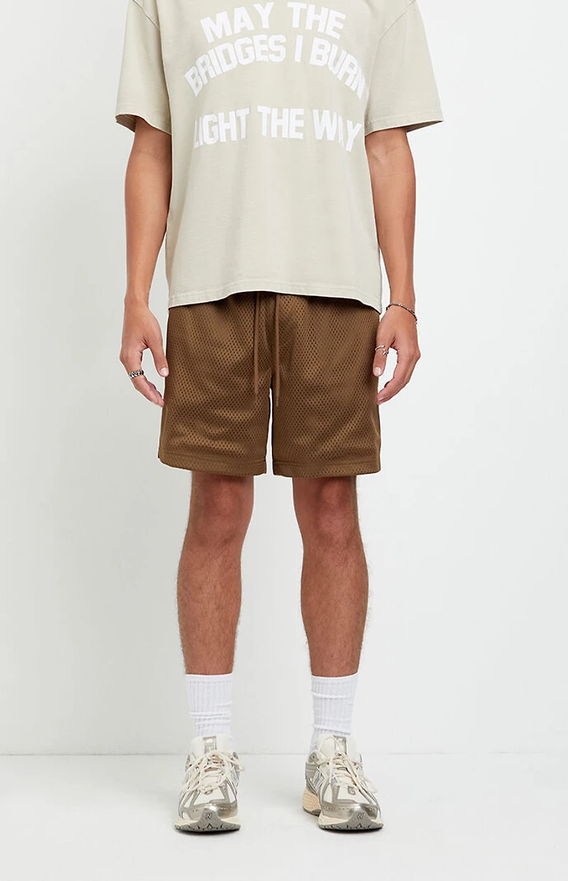 Pacsun Brown Aaron Mesh Volley Shorts