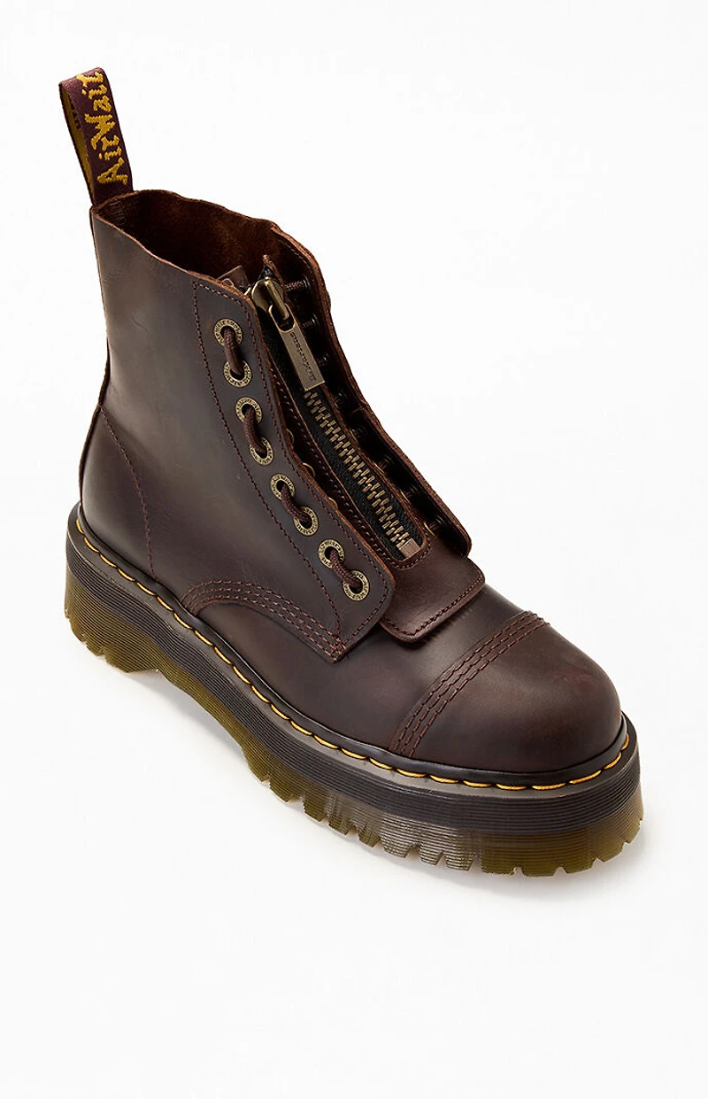 Dr Martens Brown Teacore Sinclair Leather Platform Boots