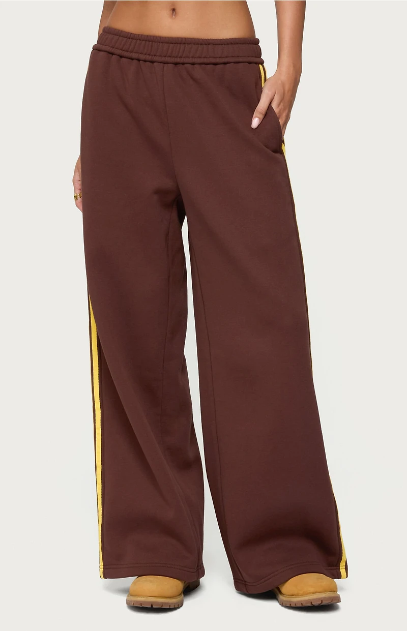 Edikted Sorin Contrast Striped Wide Sweatpants