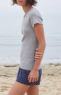 John Galt Black Heather Hailie Short Sleeve Top