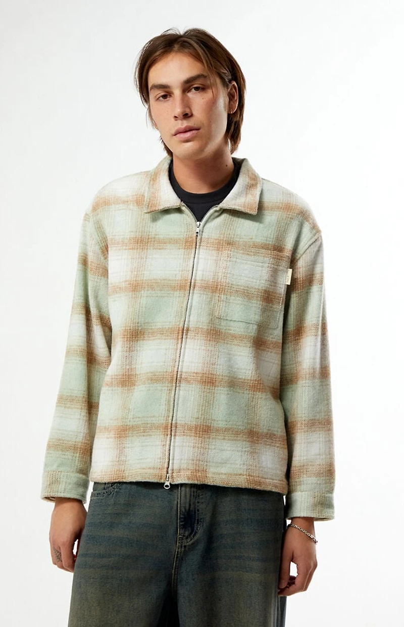 MUSEUM OF PEACE & QUIET Wordmark Zip Up Long Sleeve Shirt