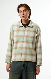 MUSEUM OF PEACE & QUIET Wordmark Zip Up Long Sleeve Shirt