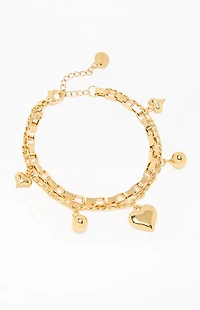 LA Hearts Piper Heart Charm Bracelet