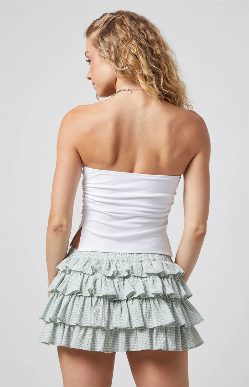 Beverly and Beck Gingham Ruffle Micro Mini Skort