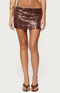 Edikted Kaylee Sequin Mini Skirt