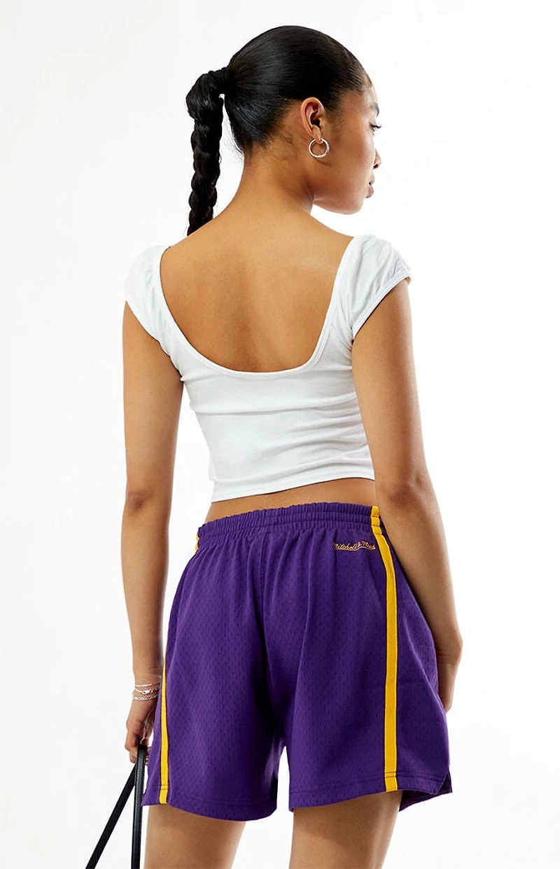Mitchell & Ness NBA LA Lakers Mesh Jump Basketball Shorts