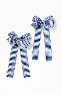 LA Hearts 2 Pack Gingham Bow Hair Clips