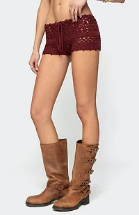 Edikted Kelani Crochet Shorts