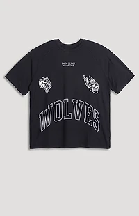 DARC SPORT ATHLETICS Black N.R.G. Grunge Cropped Oversized T-Shirt
