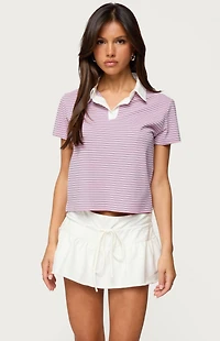 Edikted Lennie Striped Polo Top