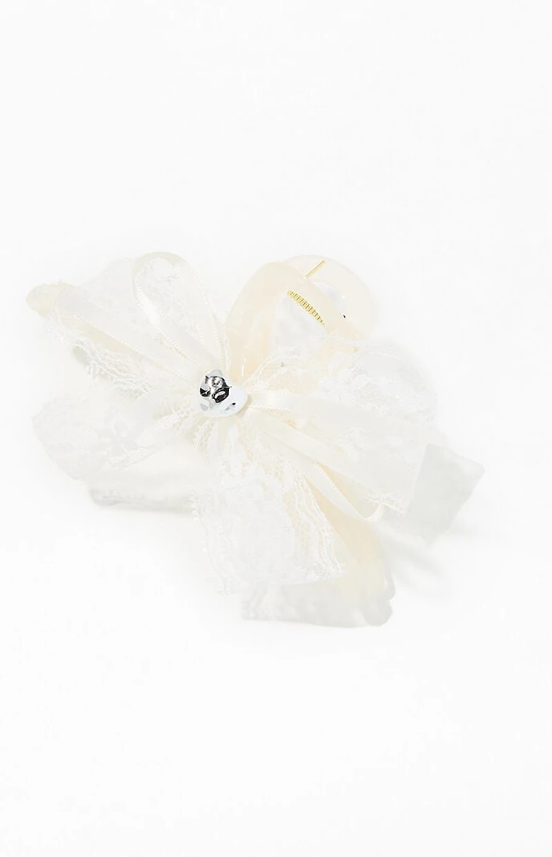 LA Hearts White Lace Twist Hair Claw Clip