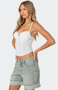 Edikted Semi Sheer Linen Look Corset
