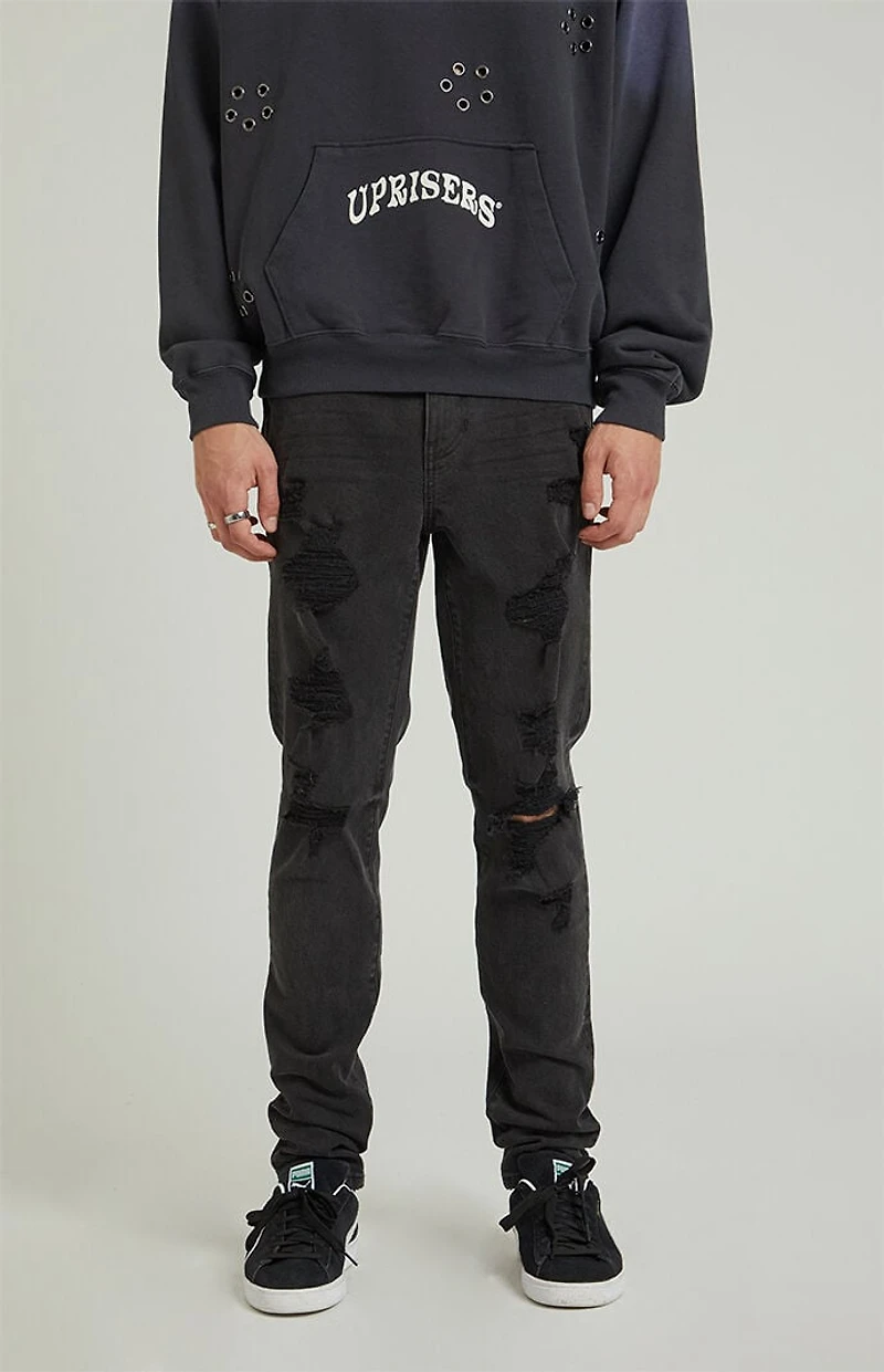 Pacsun Bryce Stacked Skinny Jeans Stretch Ripped Black