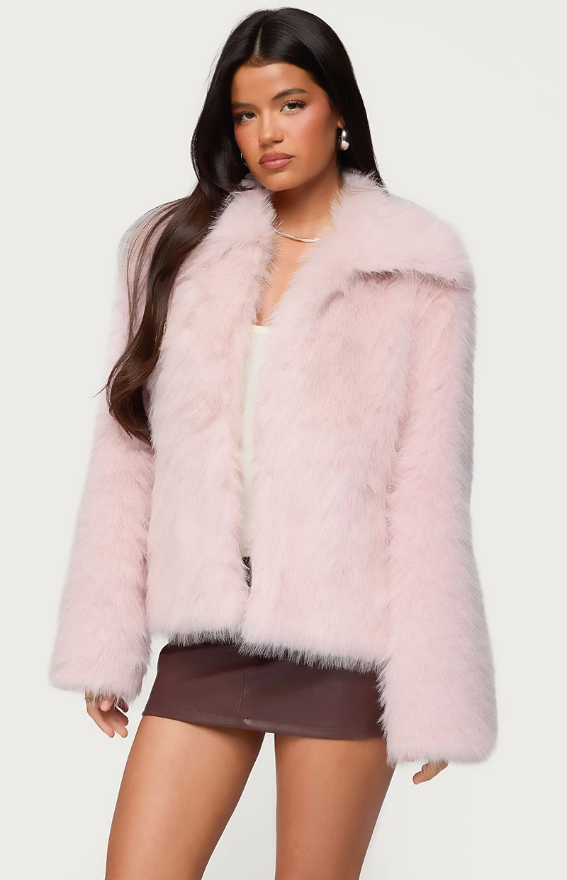 Edikted Noelle Oversized Faux Fur Jacket