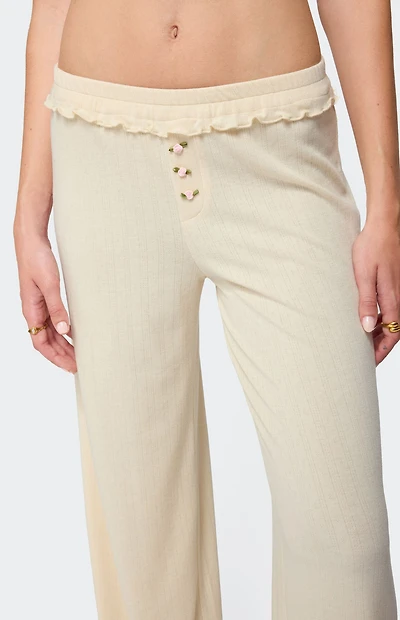 Edikted Posy Ruffle Pointelle Pants