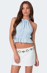 Edikted Double Drawstring Backless Top